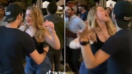 Captan a Amber Heard bailando al ritmo de "Como la flor" de Selena