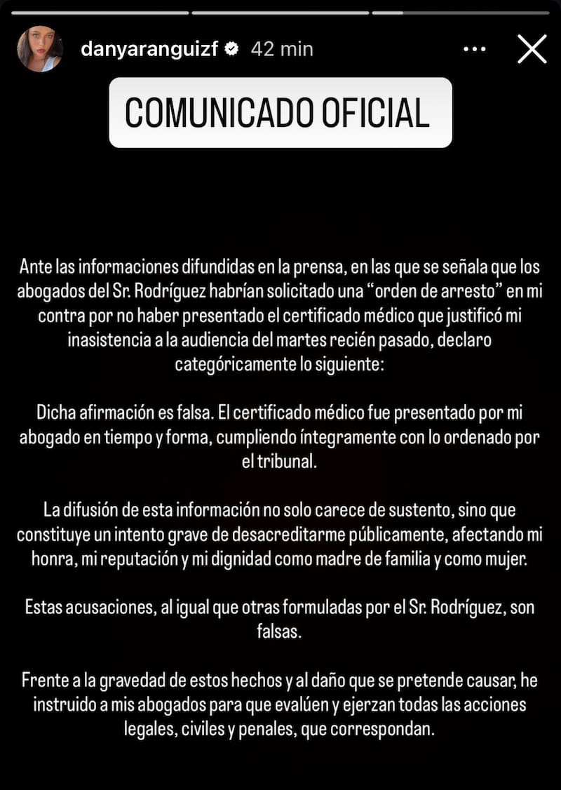 Y el comunicado emitido en redes sociales. Foto: Captura