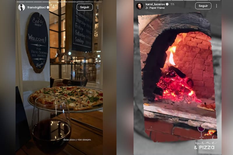 Las postales compartidas por el matrimonio darían a entrever un posible reencuentro tras su polémico quiebre. A la izquierda, la historia de Instagram de la modelo; a la derecha, la del comunicador. Créditos: Instagram.