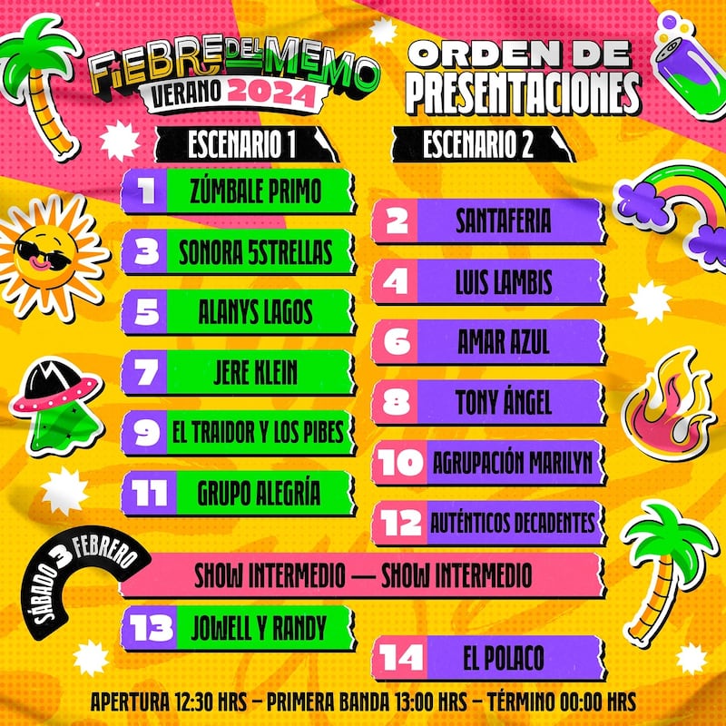 “Fiebre del Memo” 2024: Acá la lista y orden de artistas