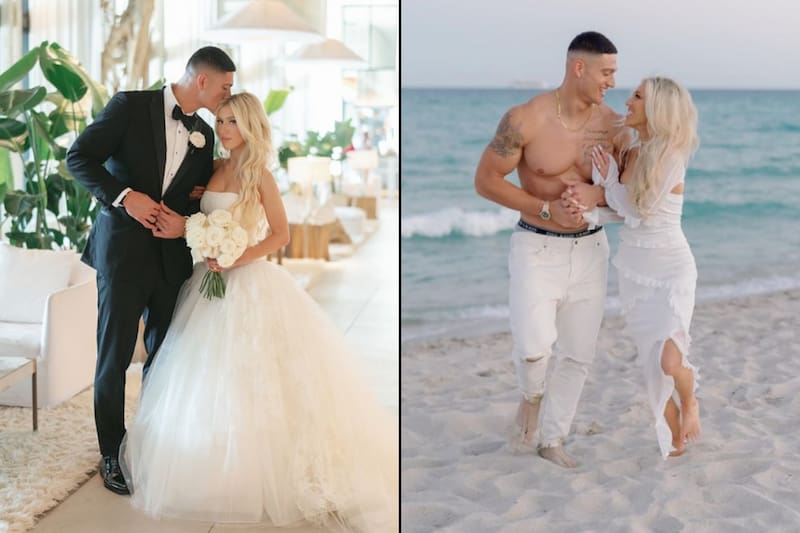 Samis Reyes y Nikole Kotler La pareja del chileno y la estadounidense contrajo matrimonio. - Créditos: @nicolekotlerr y @megankayphotography