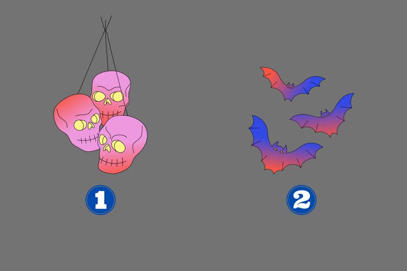 En este test de personalidad hay dos opciones: unas calaveras y unos murciélagos.