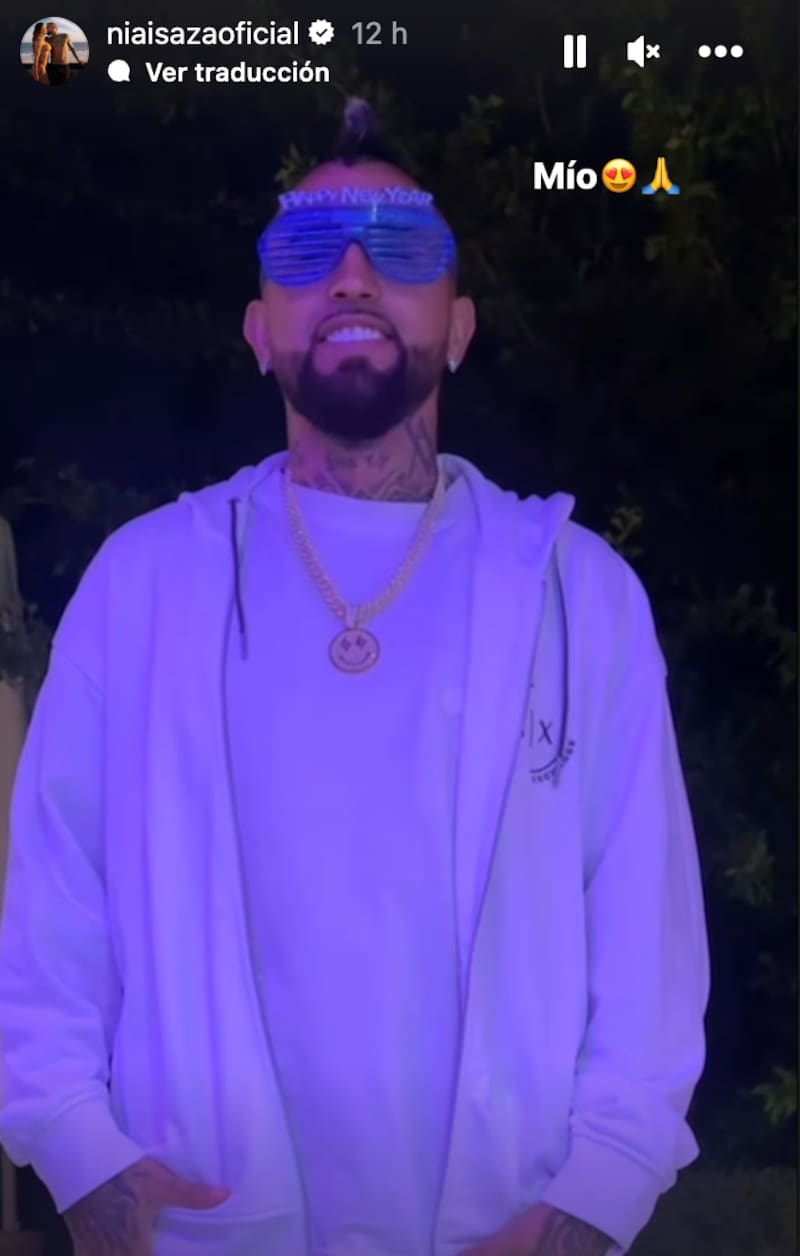 Sonia Isaza y Arturo Vidal pasaron un alegre Año Nuevo en conjunto. Foto: Instagram Sonia Isaza.