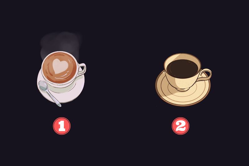 dos opciones: un café con leche y otro puro.