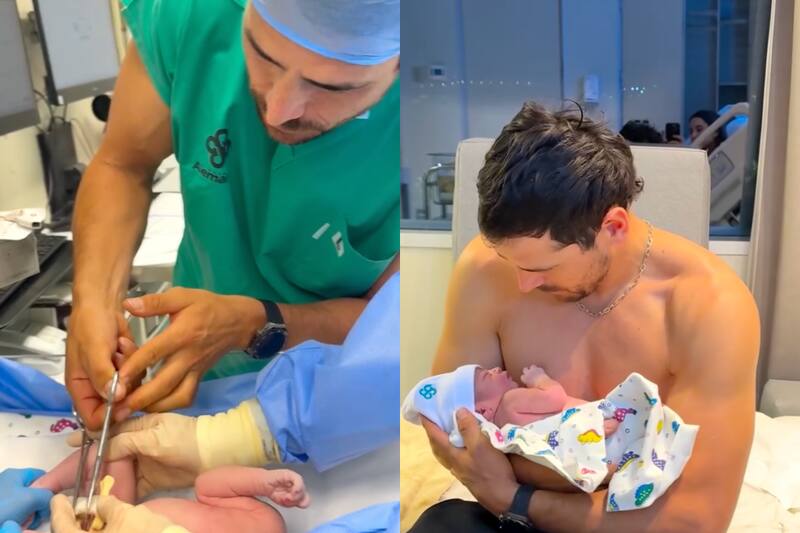 El deportista recibió a su hija.