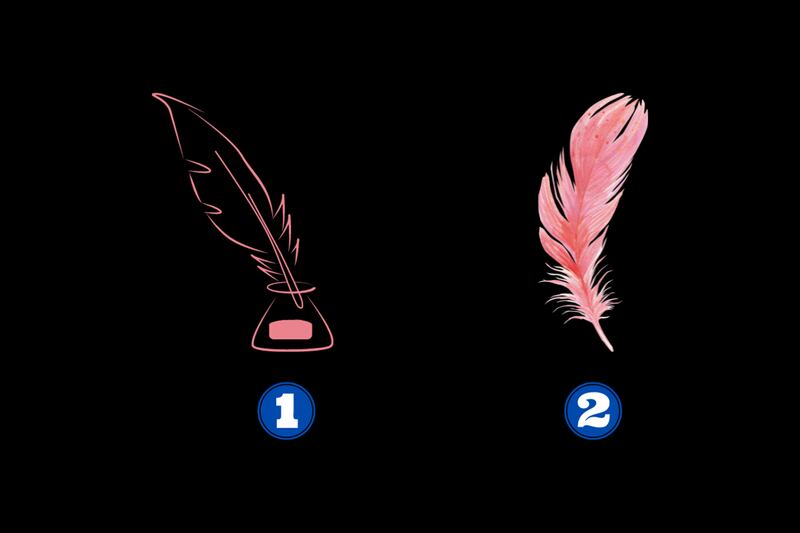 En este test de personalidad hay dos opciones, una pluma para escribir, y otra rosada normal.