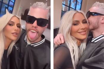 Pete Davidson tira su celular cuando Kim Kardashian lo invita a bañarse