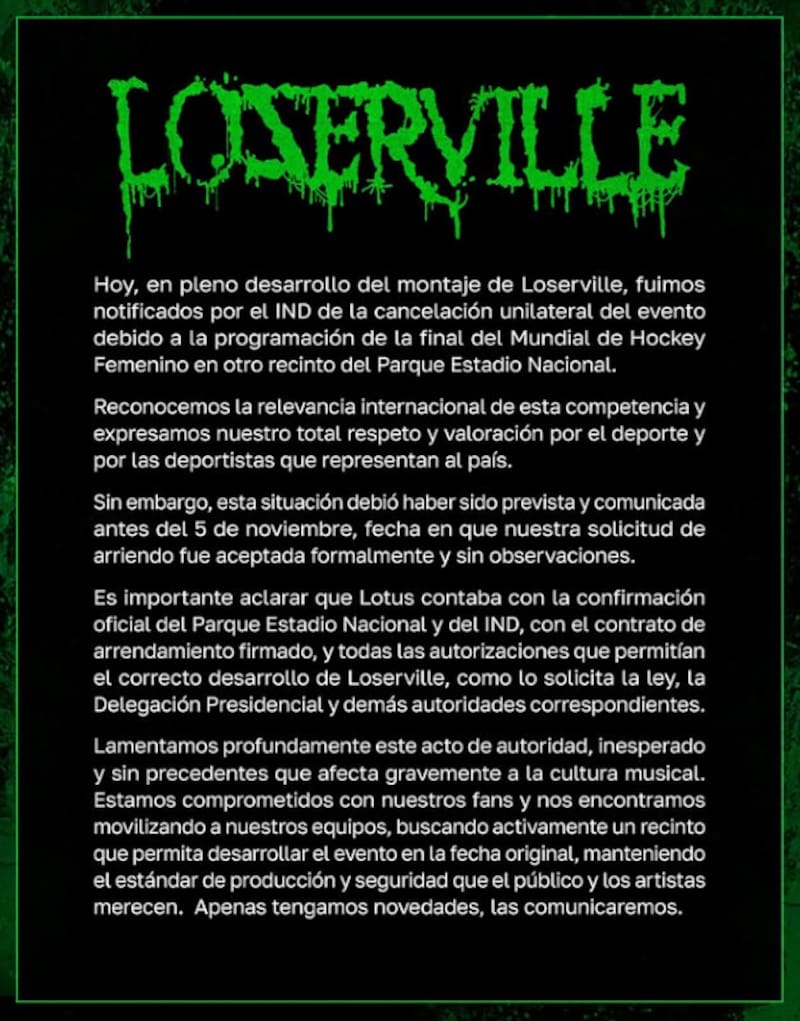 Comunicado emitido por Lotus.