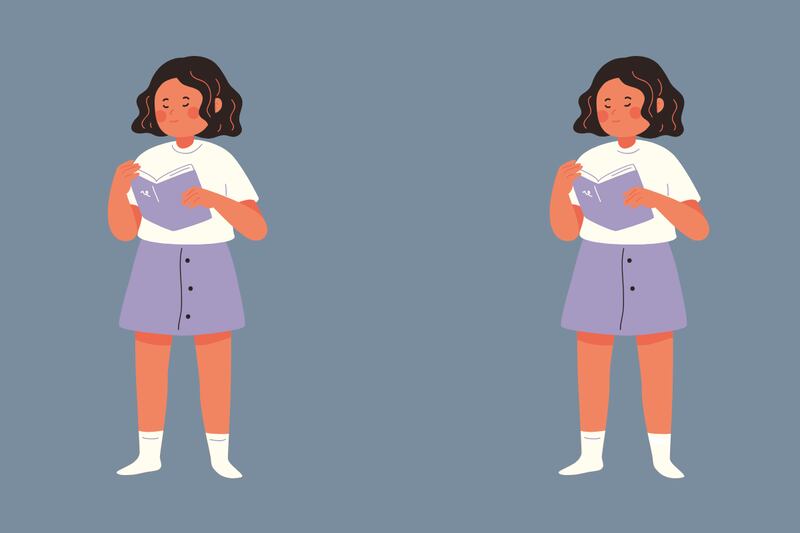 Ilustración de niñas leyendo un libro.