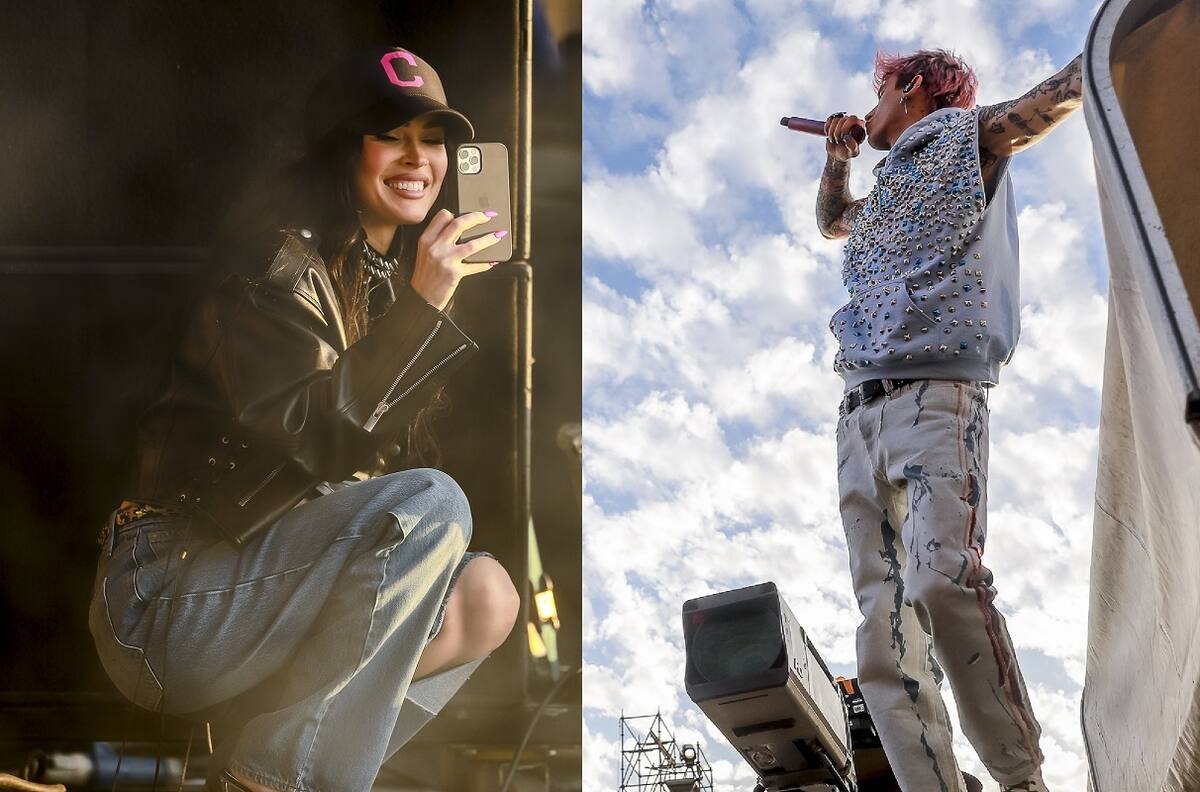 Megan Fox disfrutó como una fan más del show de Machine Gun Kelly en Lollapalooza Chile