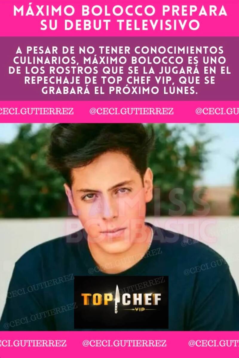 Máximo Ménem podría llegar a Chilevisión en "Top Chef VIP".