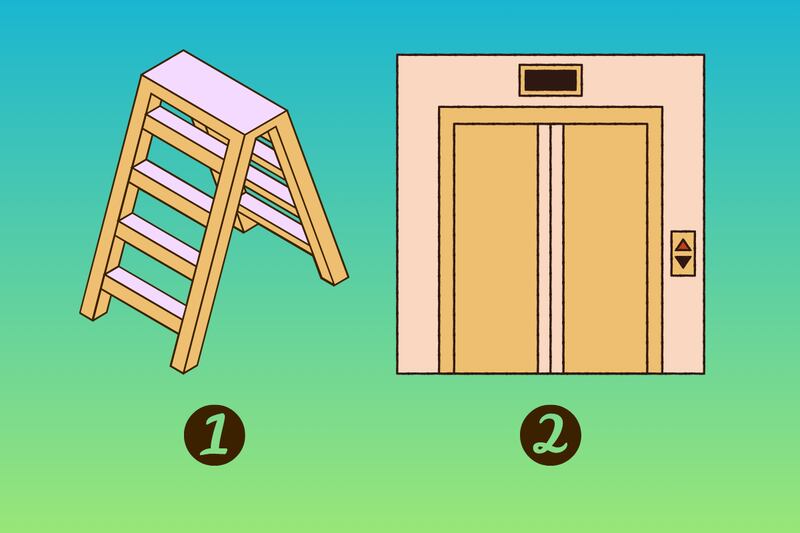 En este test de personalidad tienes que escoger entre una escalera y un ascensor.
