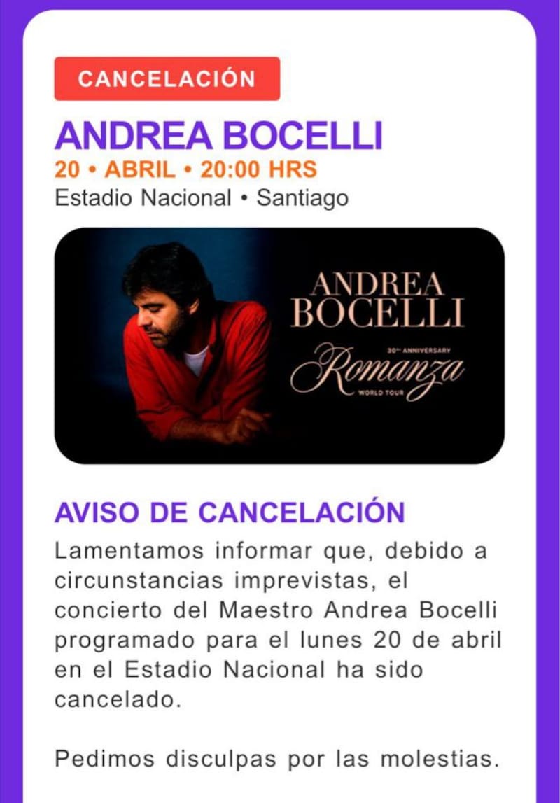 Este fue el correo enviado a los compradores del evento.