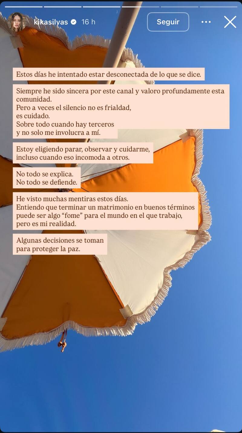 El reflexivo y honesto mensaje de la modelo a través de su Instagram.
Foto: Instagram @kikasilvas