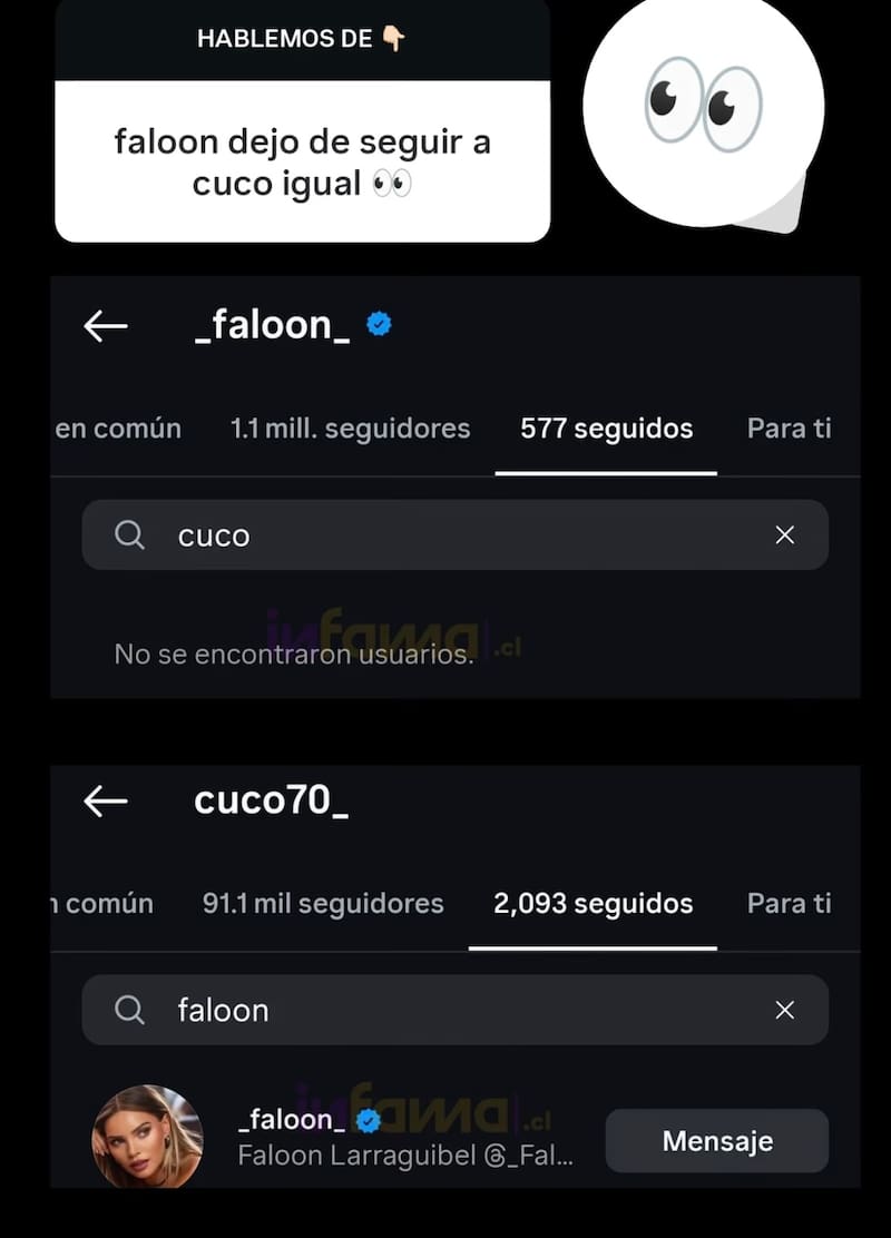 La rubia dejó de seguir al pololo de Daniela Aránguiz.