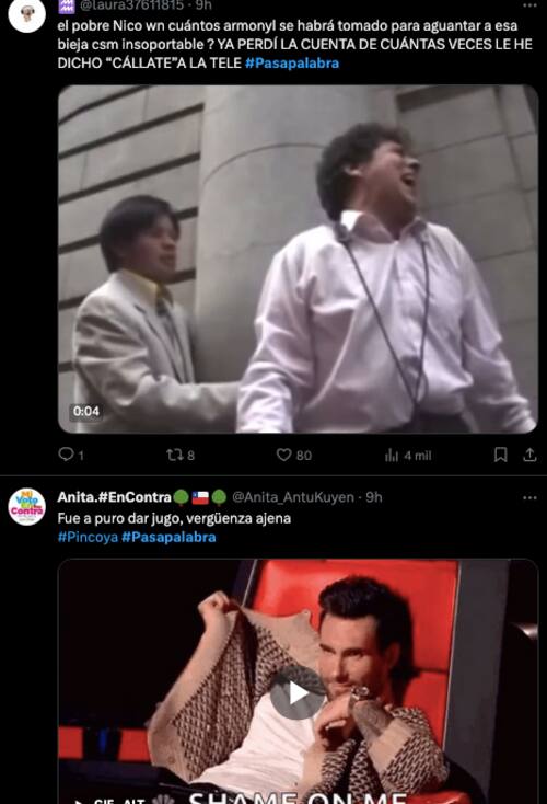Críticas a Pincoya por su participación en "Pasapalabra". Foto: X.