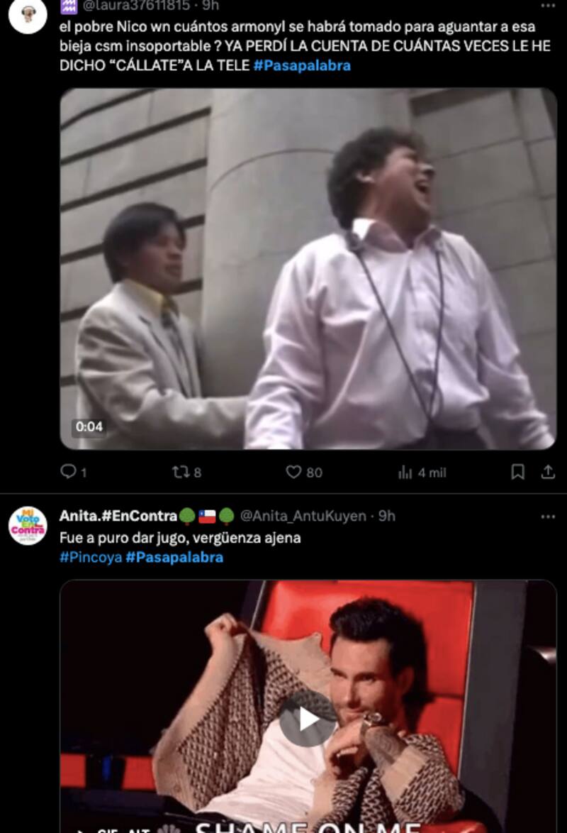Críticas a Pincoya por su participación en "Pasapalabra". Foto: X.