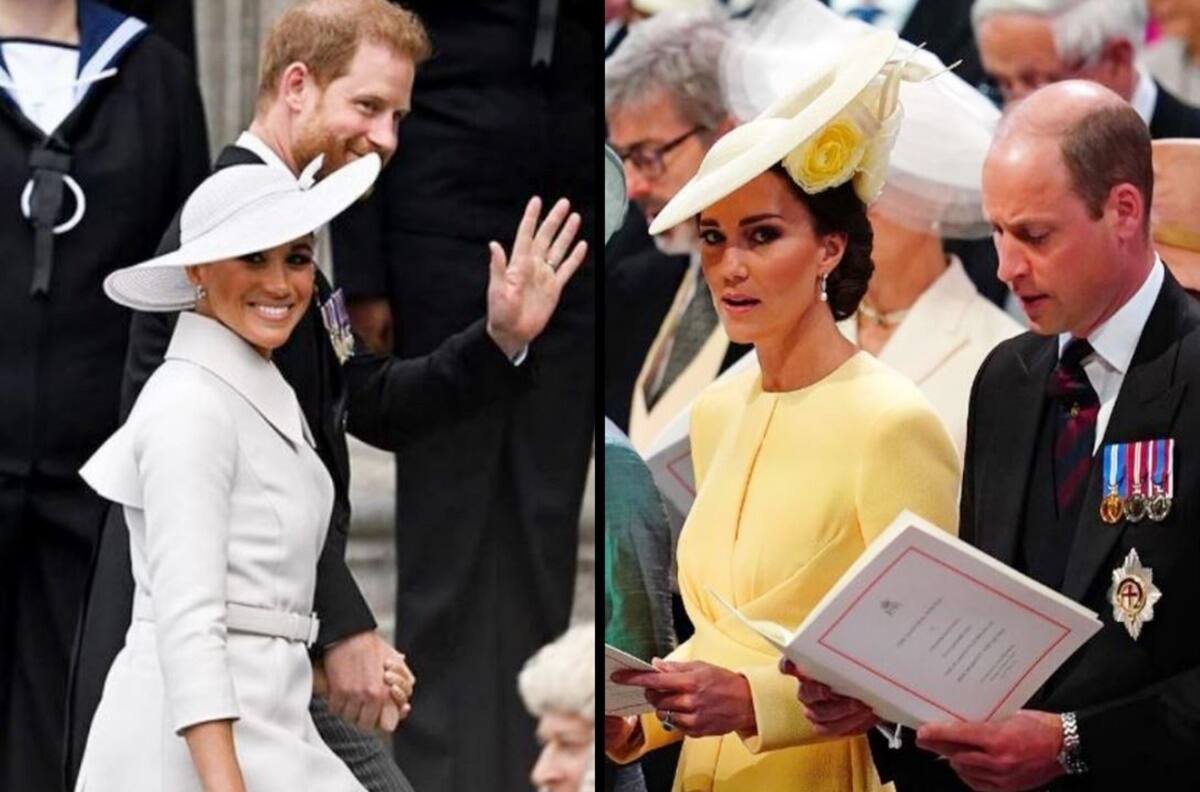 Harry y Meghan vs Kate y William: La razón por la que se sentaron alejados en la misa del Jubileo