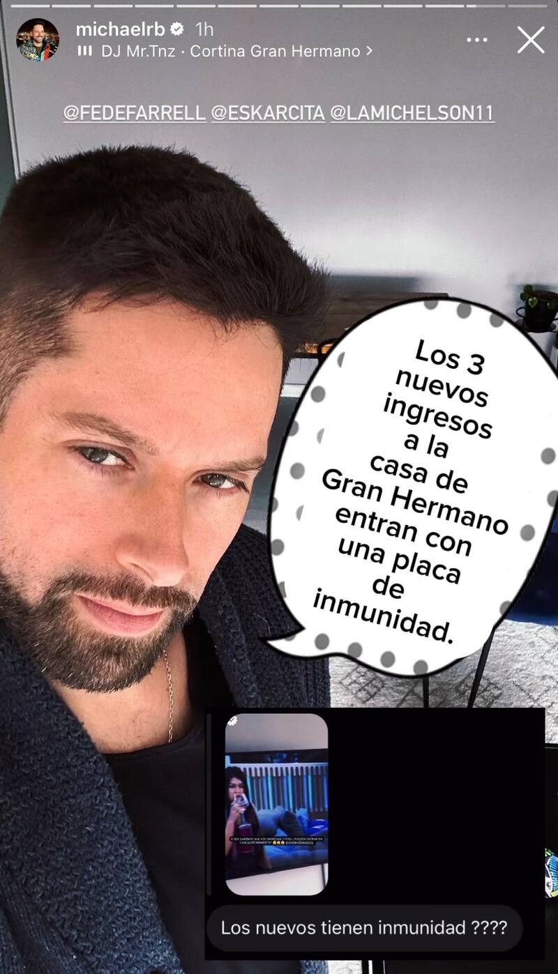 Michael Roldán responde por inmunidad de nuevos participantes de "Gran Hermano" Chile. Foto: Instagram.