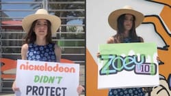 Alexa Nikolas, ex estrella de "Zoey 101", protesta en la sede de Nickelodeon por abuso infantil