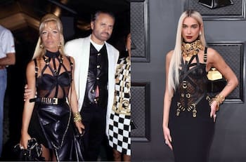 Dua Lipa rindió homenaje a Donatella Versace durante los premios Grammy 2022