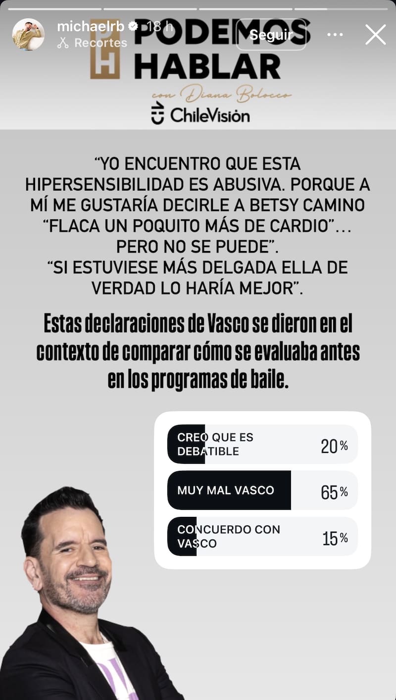 Reaccionó a la polémica frase de Vasco y sus seguidores votaron. Foto: captura