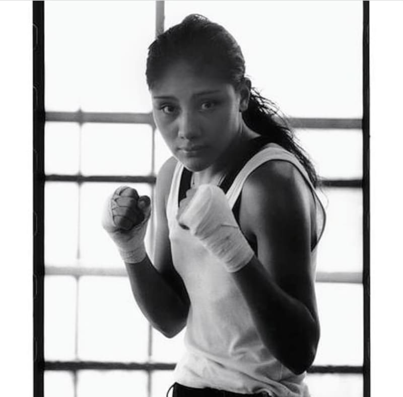 La boxeadora en sus inicios