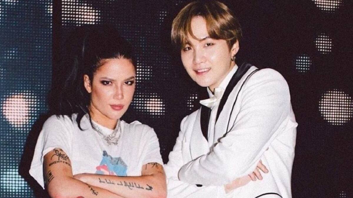 Halsey llama cariñosamente como su “gemelo” a Suga de “BTS” por su cumpleaños