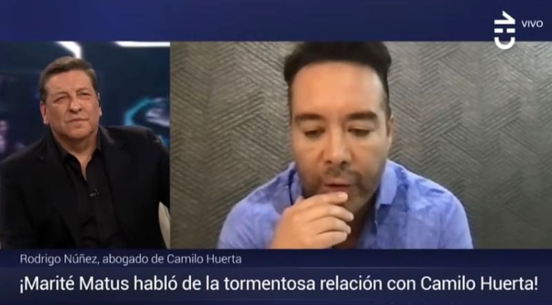 Camilo Huerta estaría evaluando una demanda junto con Trinidad Neira en contra de Marité Matus.
Foto: captura YouTube @chilevision