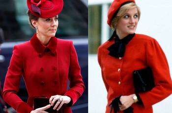 Kate Middleton así como Lady Di utiliza este accesorio para cubrir su escote y avisar que necesita ir al baño