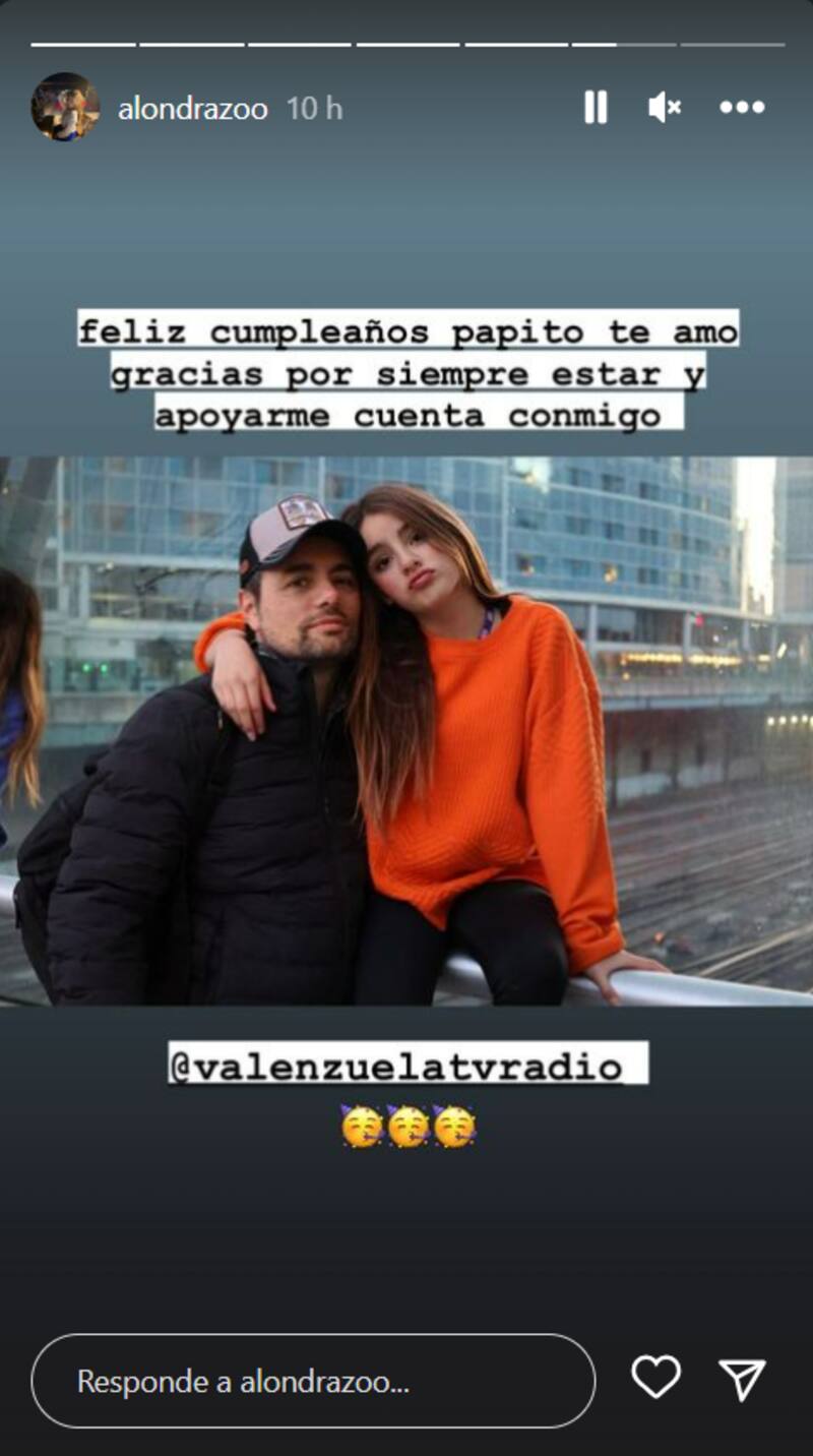 Alondra Valenzuela a través de sus historias de Instagram.