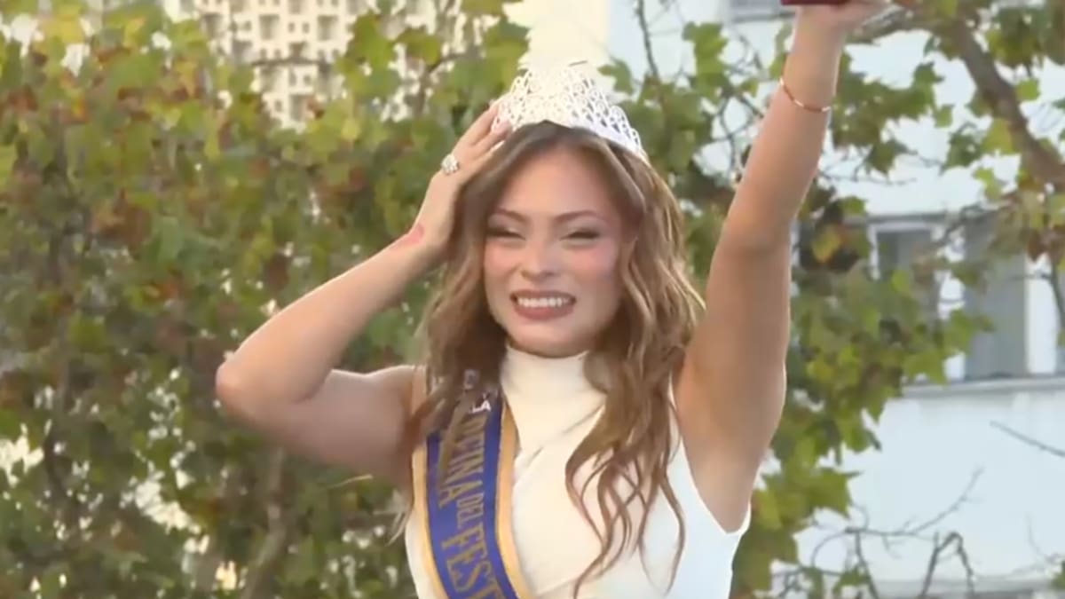 VIDEO | Sin Matteo Bocelli: así fue el tradicional piscinazo de Skarleth Labra como Reina de Viña 2026