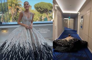 Michelle Salas sufre caída en el Festival de Cannes