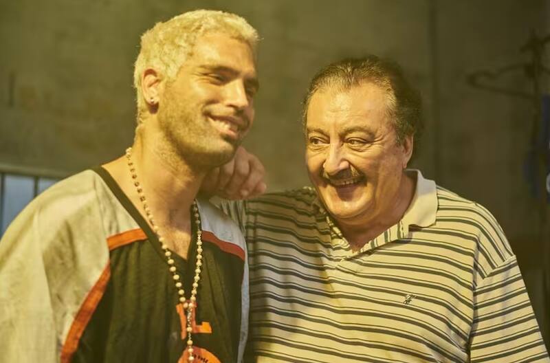 Claudio Rissi y Nicolás Furtado en grabaciones de El marginal.