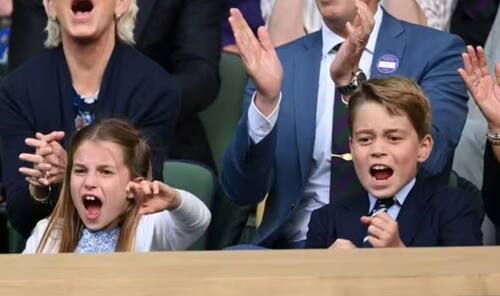 Los hijos de Kate Middleton y el príncipe William rompieron el protocolo durante la final del torneo de Wimbledon.