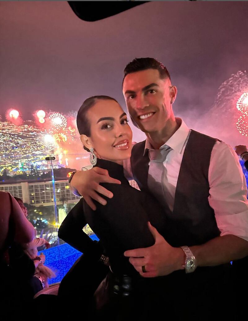 Georgina Rodríguez y Cristiano Ronaldo celebraron Año Nuevo.