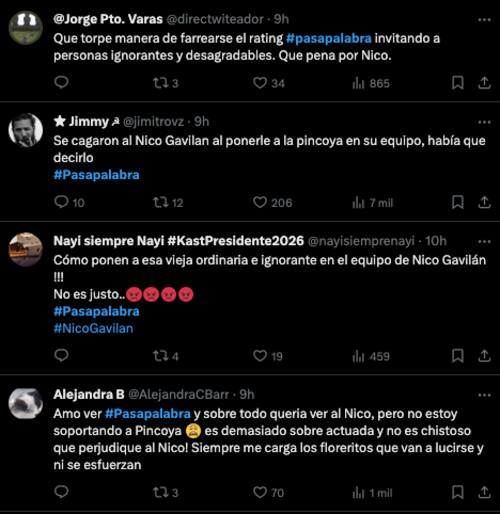 Pincoya fue duramente cuestionada en rede sociales por su participación en "Pasapalabra". Foto: X.