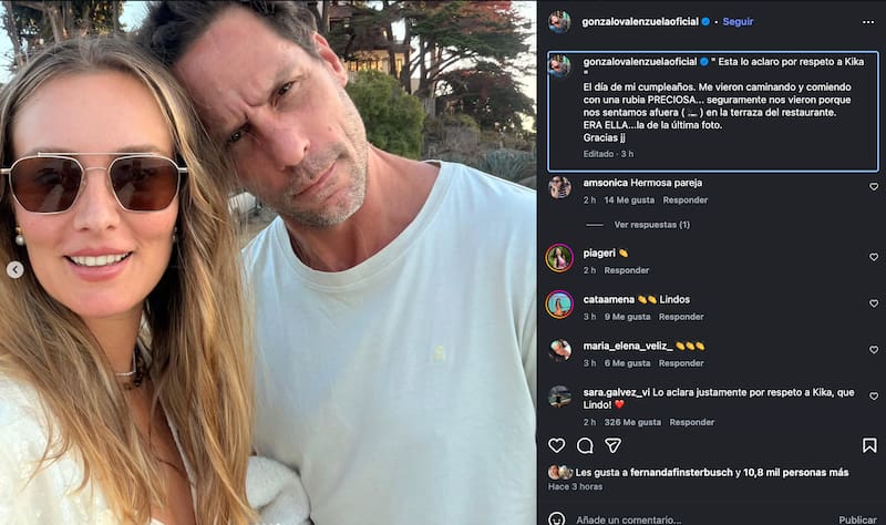 Mostró que la "rubia" con la que andaba era su exesposa. Foto: Instagram de Valenzuela