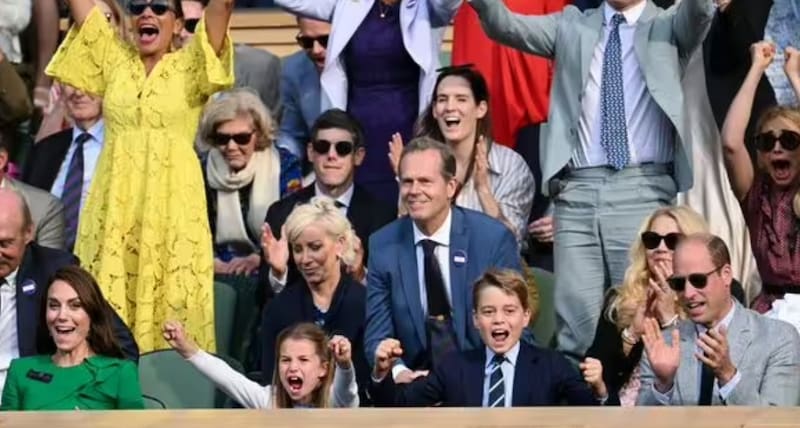 Los hijos de Kate Middleton y el príncipe William observaron con entusiasmo el partido final de Wimbledon.