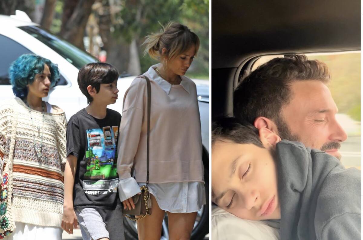 Ben Affleck captado dando tierno beso y abrazo al hijo de Jennifer Lopez y Marc Anthony