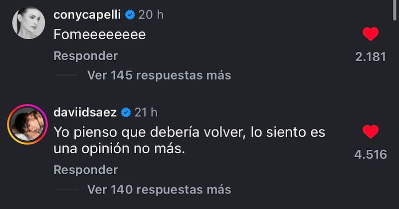 Sobre el posible regreso de ella al estelar.