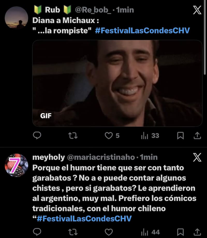 Las reacciones del show del comediante.