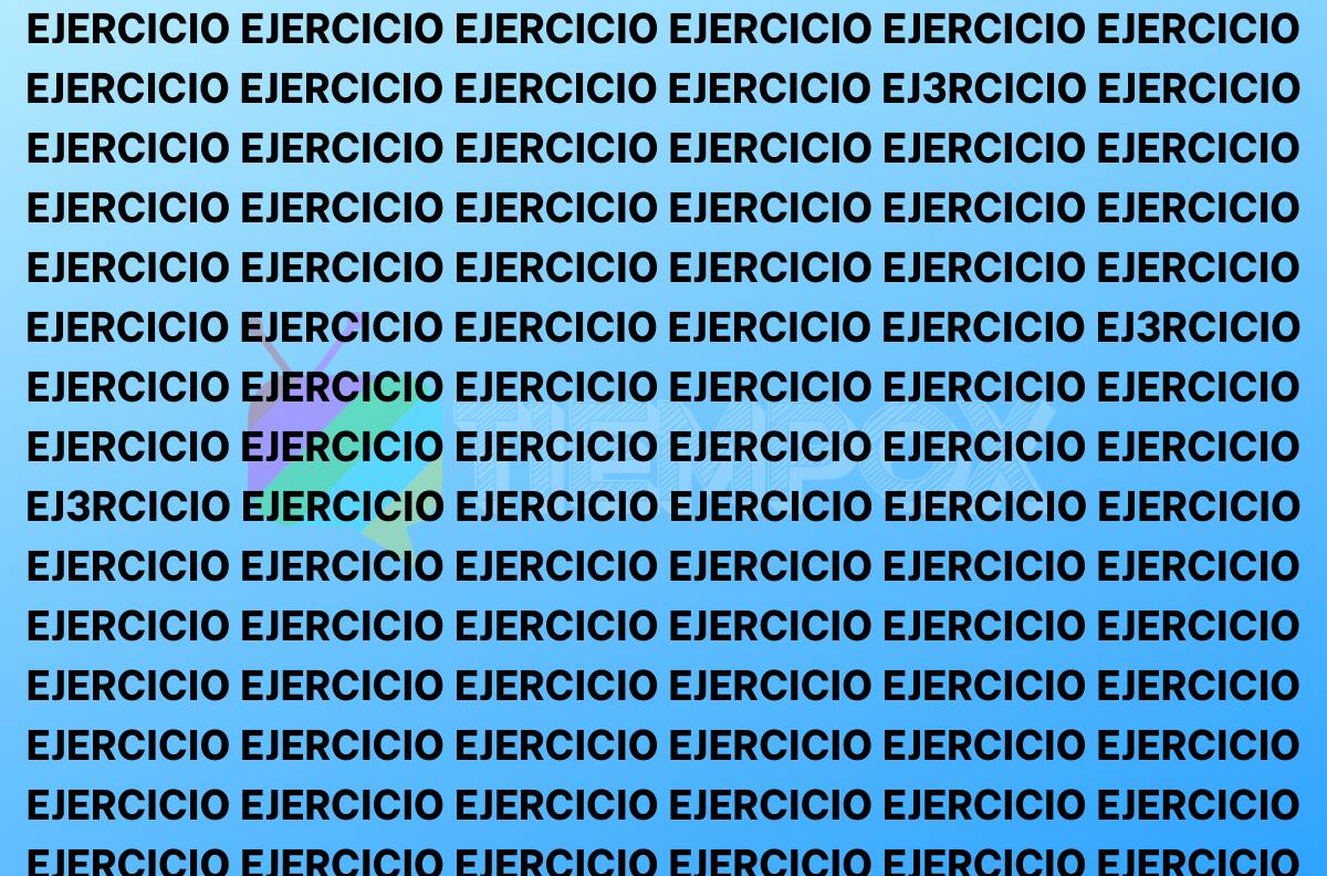Test Visual: Descubre las 3 palabras EJERCICIO que están mal escritas