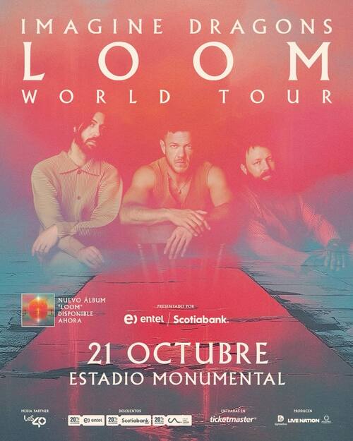 Afiche del concierto de la banda en Chile. 21 de octubre, Estadio Monumental.