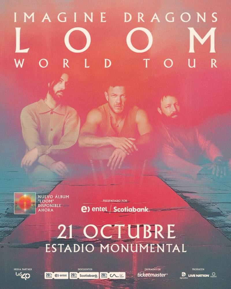 Afiche del concierto de la banda en Chile. 21 de octubre, Estadio Monumental.