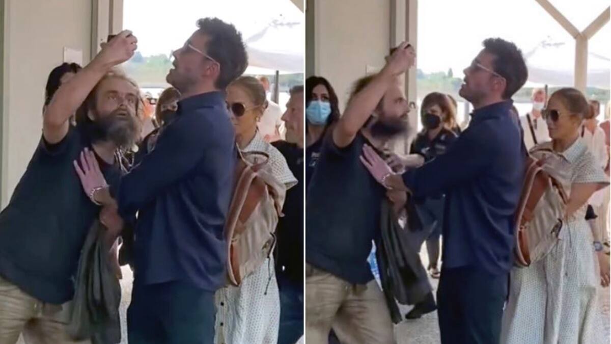 Ben Affleck defiende a Jennifer Lopez de un eufórico fanático en Venecia