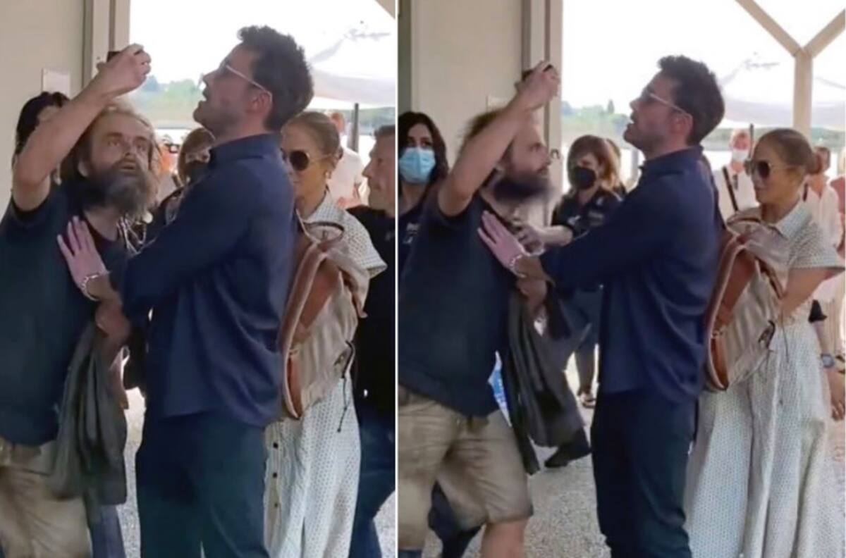 Ben Affleck defiende a Jennifer Lopez de un eufórico fanático en Venecia