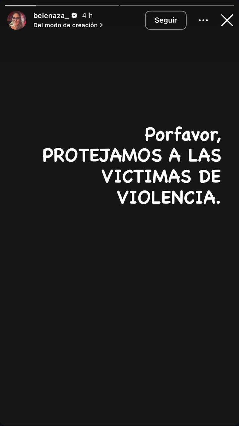 Historia de Instagram.
Foto: Instagram @belenaza_