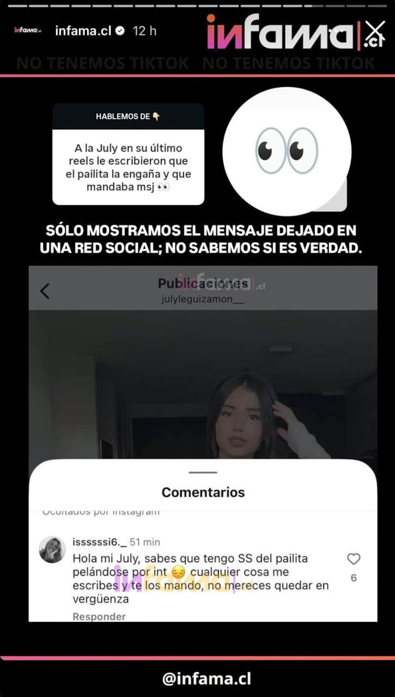 Le dio espacio a este rumor contra Pailita.