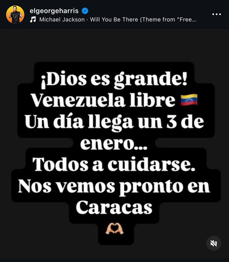 y su post de Instagram tras captura de Maduro.
